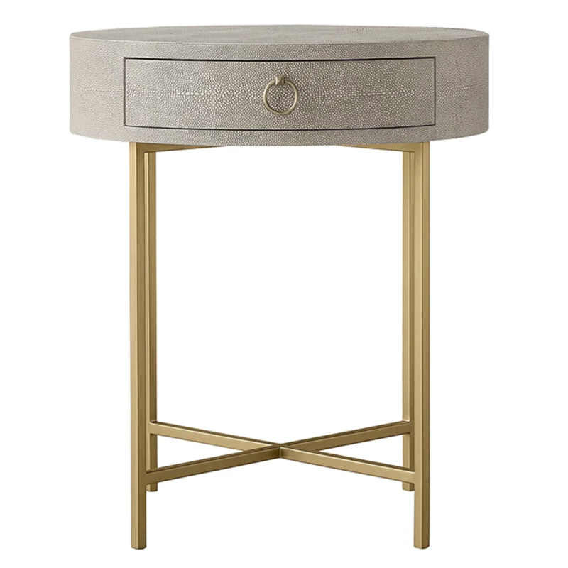 Gaston Stingray Round Gray Side Table Приставной стол серый скат Золотой Серый в Новосибирске | Loft Concept 