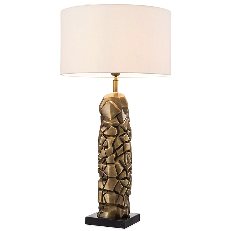 Настольная лампа Eichholtz Table Lamp The Rock Латунь Черный Белый в Новосибирске | Loft Concept 