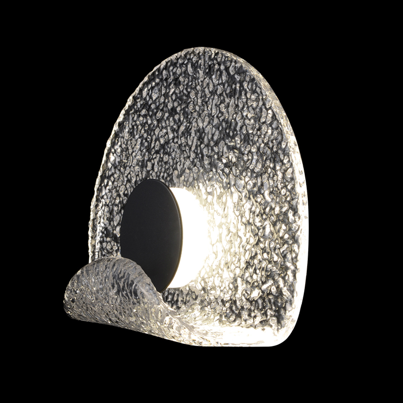 Бра из текстурированного прозрачного стекла с изогнутым краем Textured Glass Черный Прозрачное Стекло Бра из текстурированного прозрачного стекла с изогнутым краем Textured Glass Черный Прозрачное Стекло в Новосибирске | Loft Concept