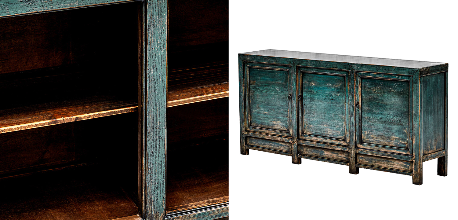 Комод под старину в стиле лофт Berthold Commode Бирюзовый - фото