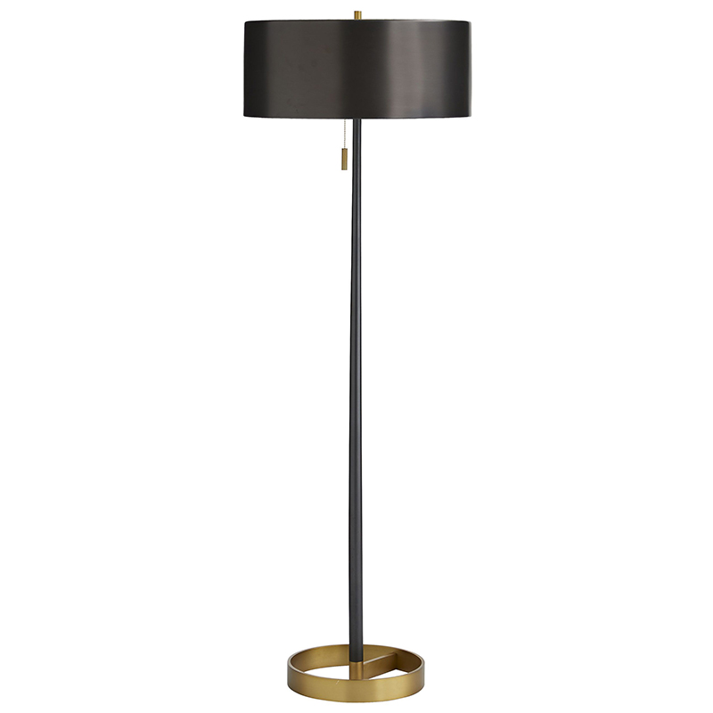 Торшер Arteriors VIOLETTA FLOOR LAMP Black Латунь Черный в Новосибирске | Loft Concept 