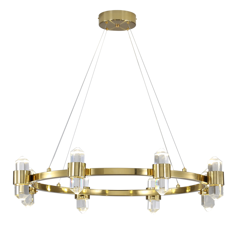 Люстра Crystal Ring Chandelier Brass Латунь Прозрачный в Новосибирске | Loft Concept 