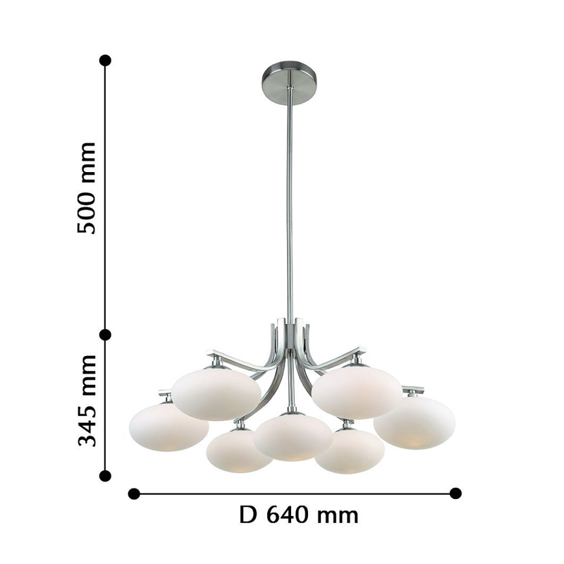 Люстра с овальными белыми плафонами Mushrooms Lamp в Новосибирске