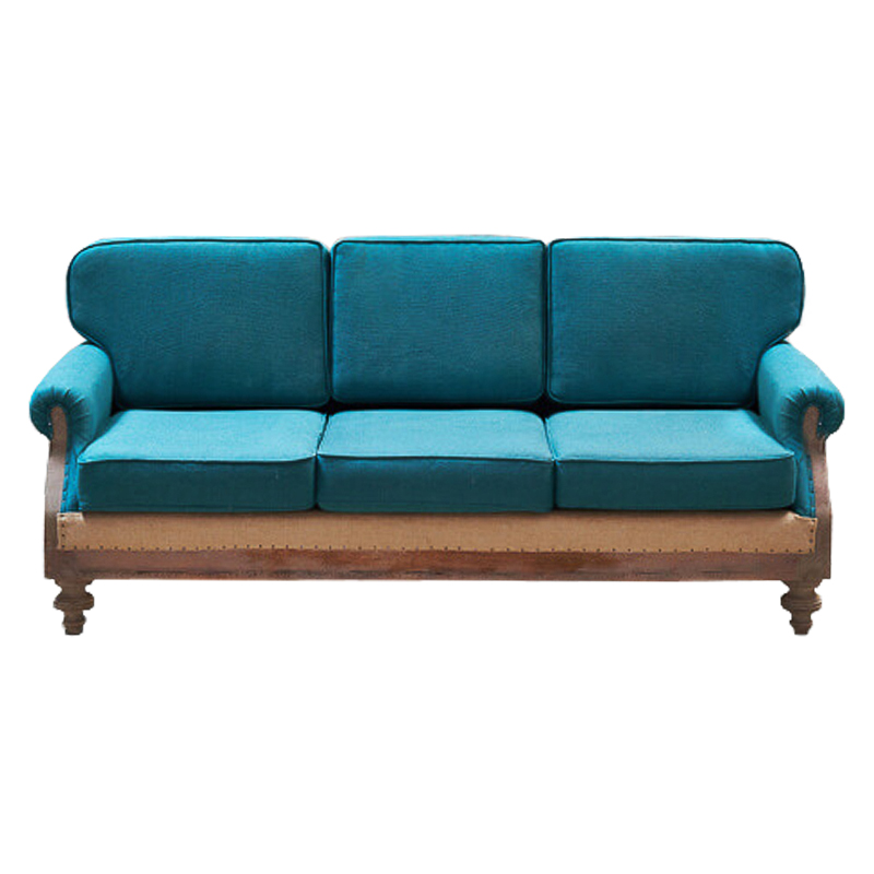 Диван Deconstructed Sofa turquoise Linen triple Коричневый Бирюзовый в Новосибирске | Loft Concept 