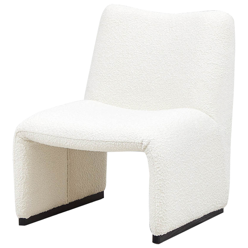 Кресло белое Cress White Boucle Collection Armchair Белый в Новосибирске | Loft Concept 