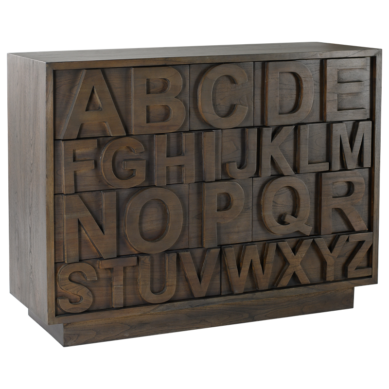 Комод в стиле лофт с английским алфавитом English Alphabet Chest of Drawers Коричневый в Новосибирске | Loft Concept 