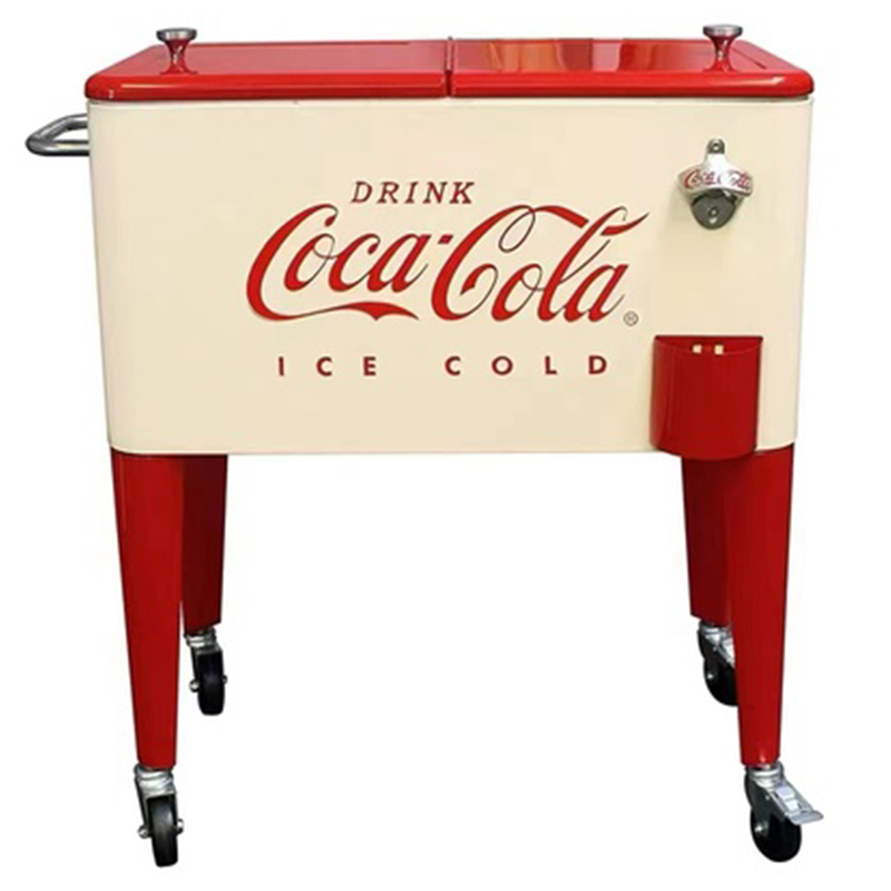 Куллер Retro Metal Coca-Cola Cooler Красный (Red) Бежевый в Новосибирске | Loft Concept 