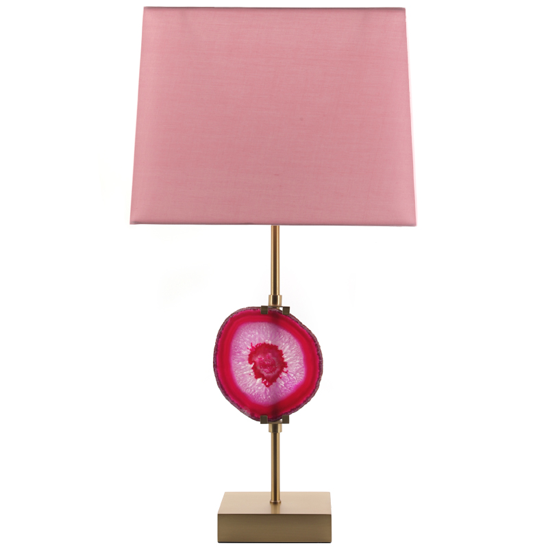 Настольная лампа Pink Agate Design Table Lamp Розовый Латунь в Новосибирске | Loft Concept 