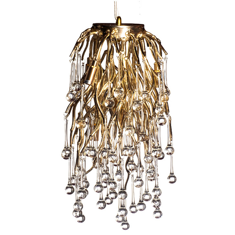 Подвесной светильник Droplet Gold Hanging Lamp Золотой Прозрачный в Новосибирске | Loft Concept 