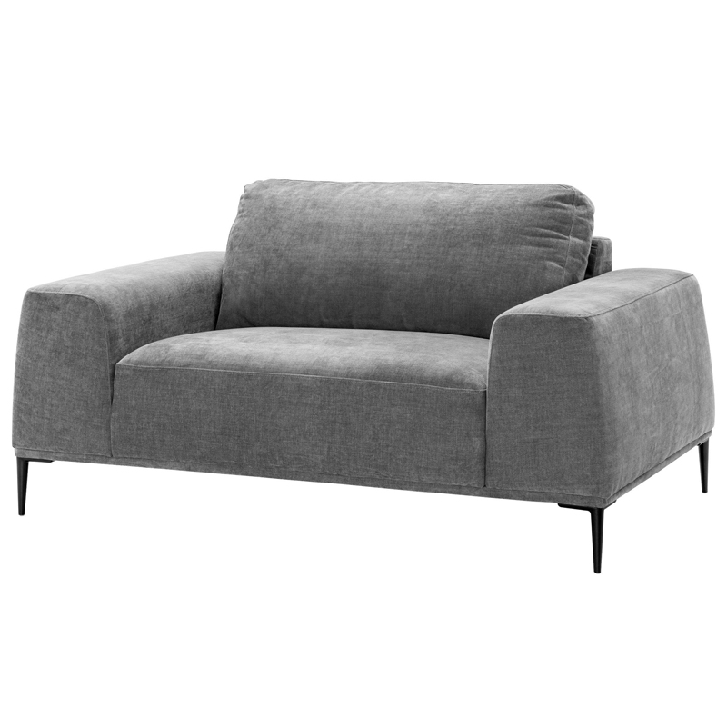 Кресло Eichholtz Loveseat Montado grey Серый Черный в Новосибирске | Loft Concept 