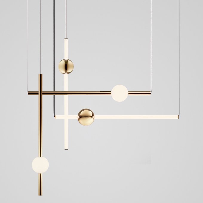 Подвесной светильник lee broom ORION GLOBE LIGHT 66 Глянцевое золото Белый в Новосибирске | Loft Concept 