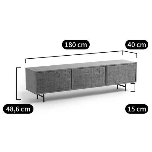 ТВ-тумба с декором из ротанга Pansy Rattan TV Stand в Новосибирске