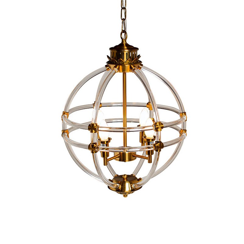 Люстра Eichholtz Chandelier Impero Gold Золотой Прозрачный в Новосибирске | Loft Concept 