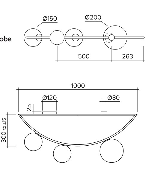 Потолочный светильник Atelier Areti Girlande Ceiling Crescent 3 в Новосибирске