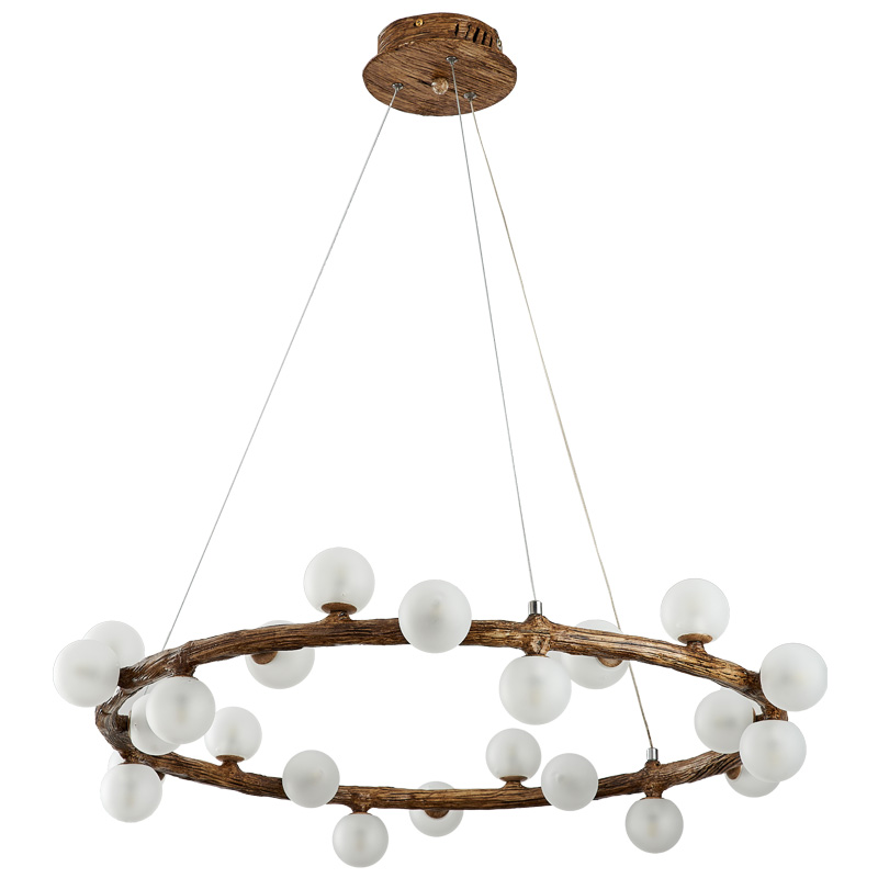 Люстра Circular Branch Chandelier Коричневый Белый в Новосибирске | Loft Concept 