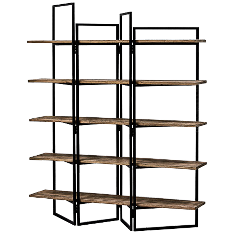 Стеллаж Luigi Loft Rack Черный Коричневый в Новосибирске | Loft Concept 