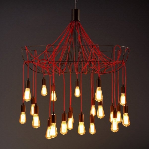 Люстра Blood Wire Chandelier Red 21 Красный Черный в Новосибирске | Loft Concept 