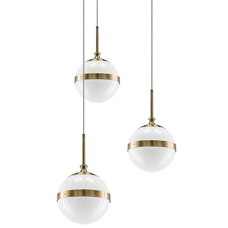 Подвесной светильник Peggy Single Pendant Light 3 Gold Белый Бронза в Новосибирске | Loft Concept 