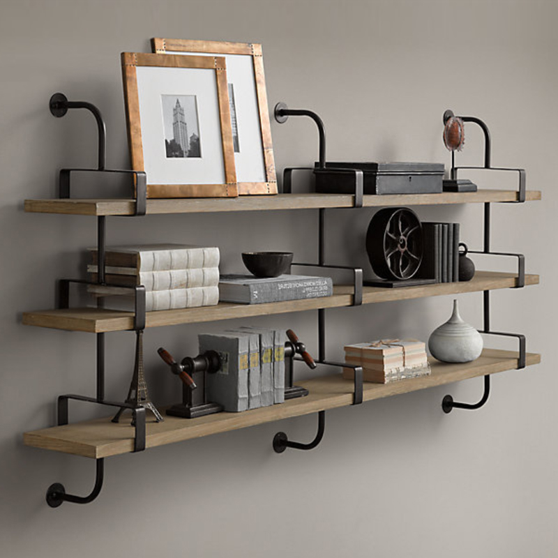 Полка из Дуба RH SHELVING & LEDGES 150 см Графит в Новосибирске | Loft Concept 