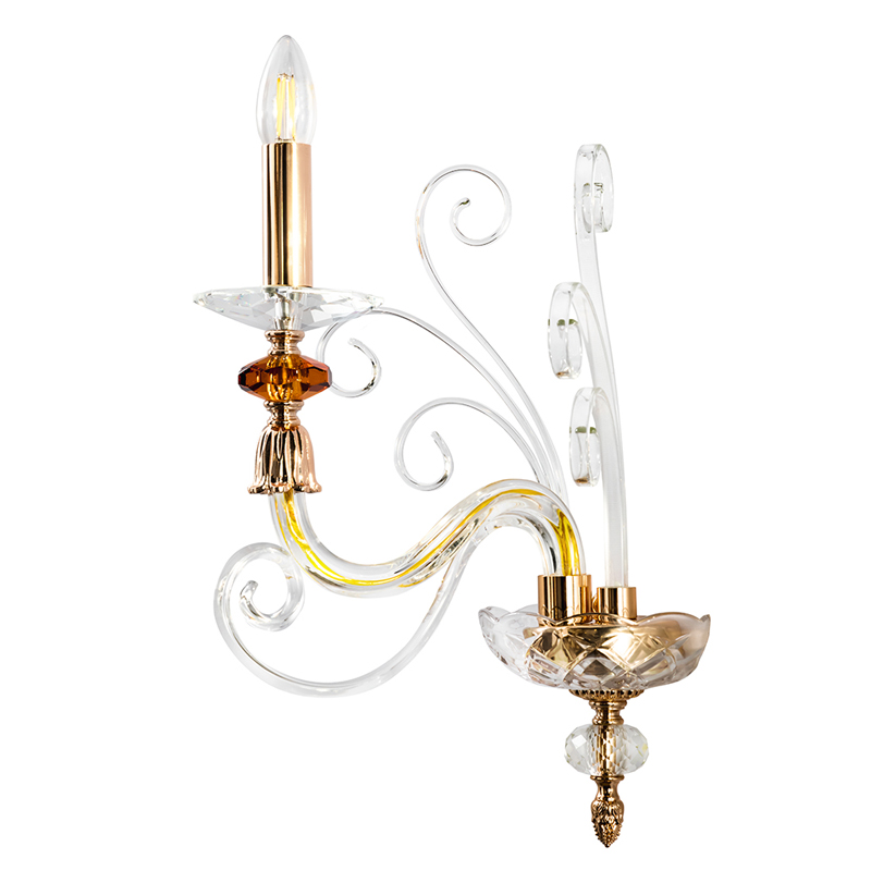 Бра с изогнутыми прозрачными элементами из стекла Twisted Glass Candles Золотой Прозрачное Стекло Бра с изогнутыми прозрачными элементами из стекла Twisted Glass Candles Золотой Прозрачное Стекло в Новосибирске | Loft Concept