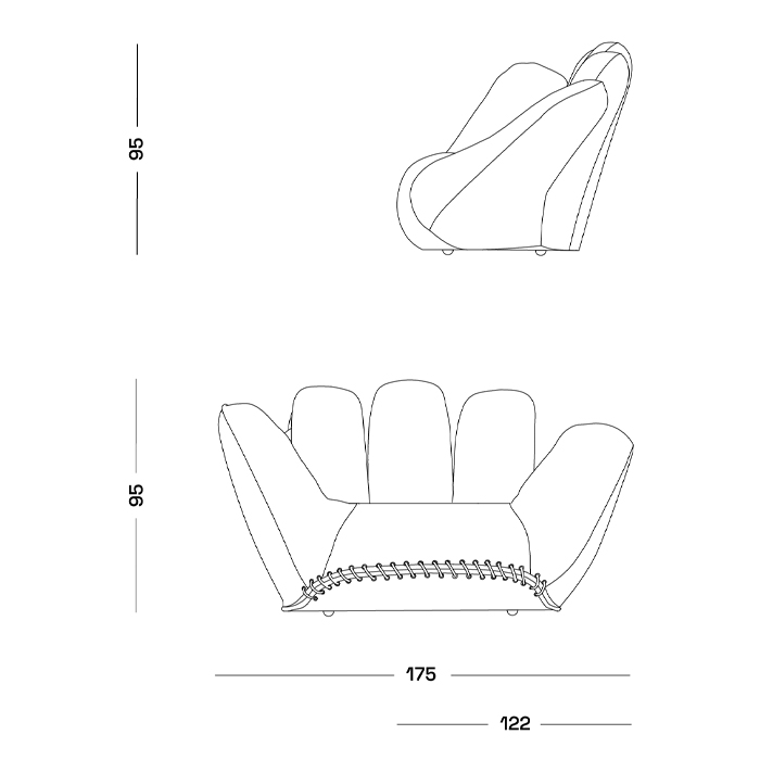 Дизайнерское кресло в форме руки Poltronova Joe Jeans Armchair в Новосибирске