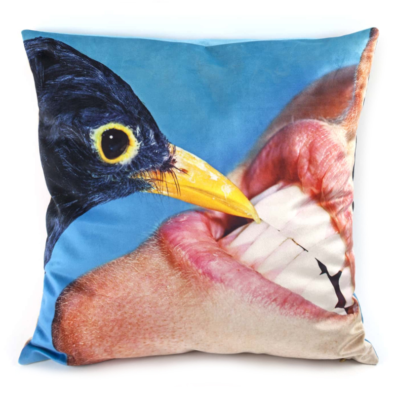 Подушка Seletti Cushion Crow Design Toiletpaper Голубой в Новосибирске | Loft Concept 