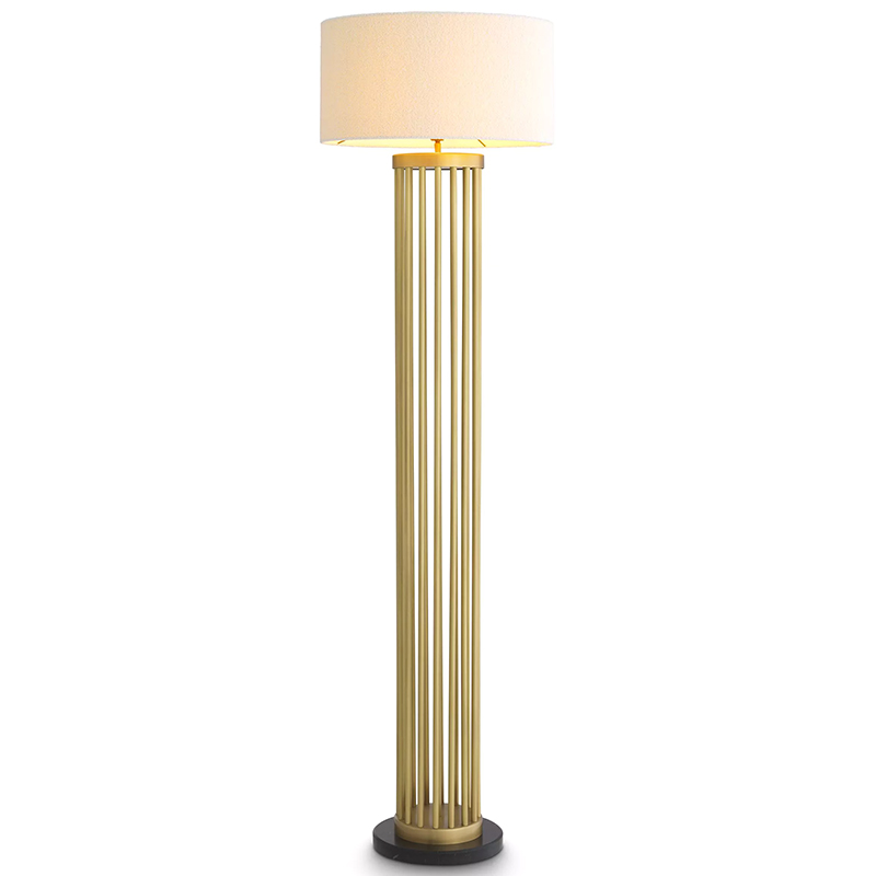 Торшер Eichholtz Floor Lamp Condo Brass Латунь Белый в Новосибирске | Loft Concept 