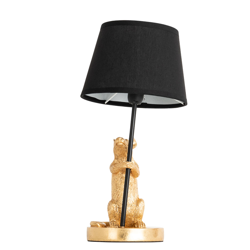 Настольная лампа Gold Mouse holding a black lamp Золотой Черный в Новосибирске | Loft Concept 