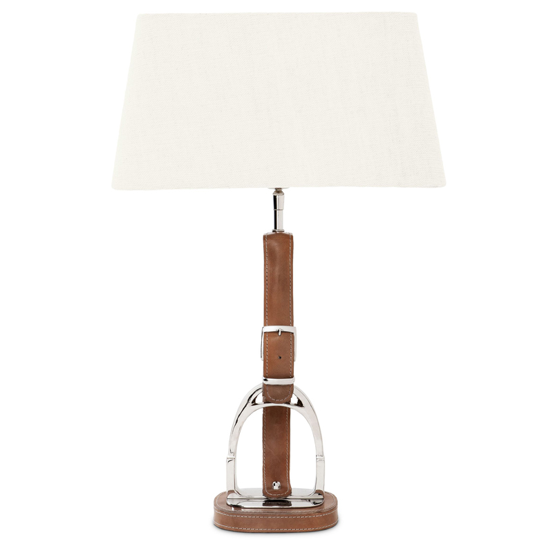 Настольная лампа Eichholtz Table Lamp Olympia Equestrian Никель Коричневый Кремовый в Новосибирске | Loft Concept 