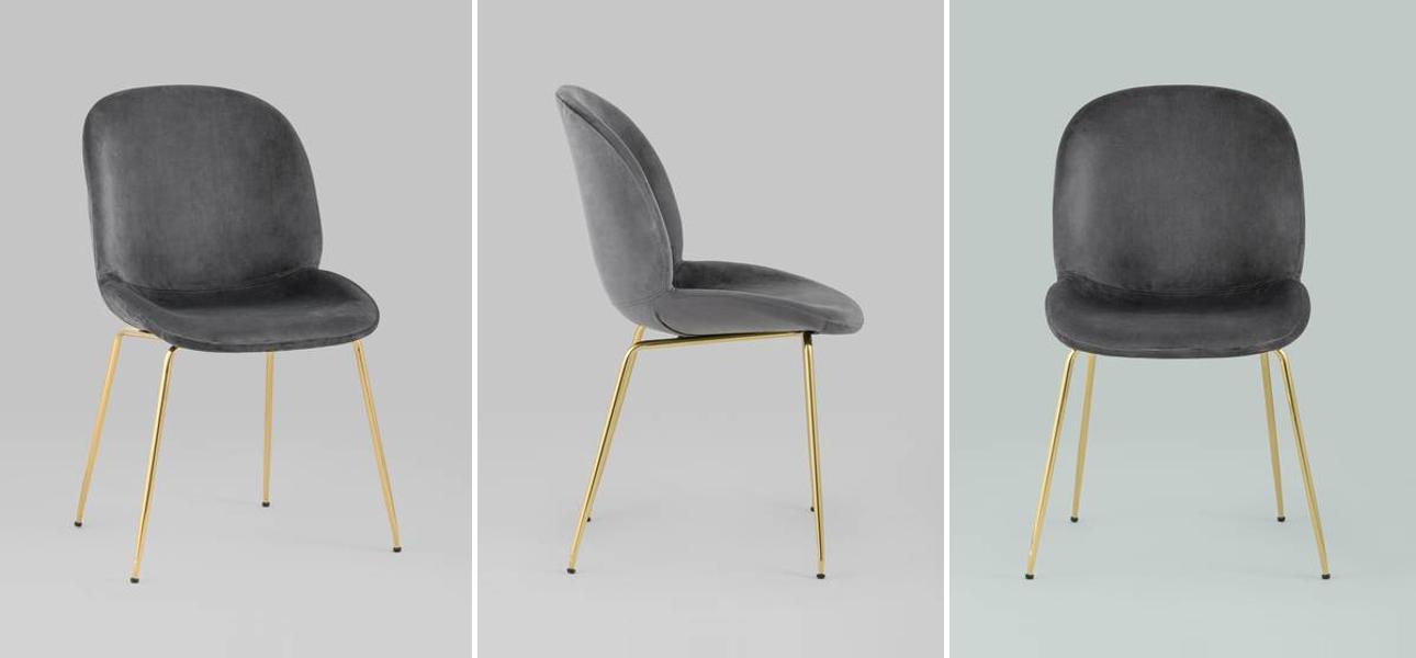 Стул Серый Велюр Vendramin Chair - фото