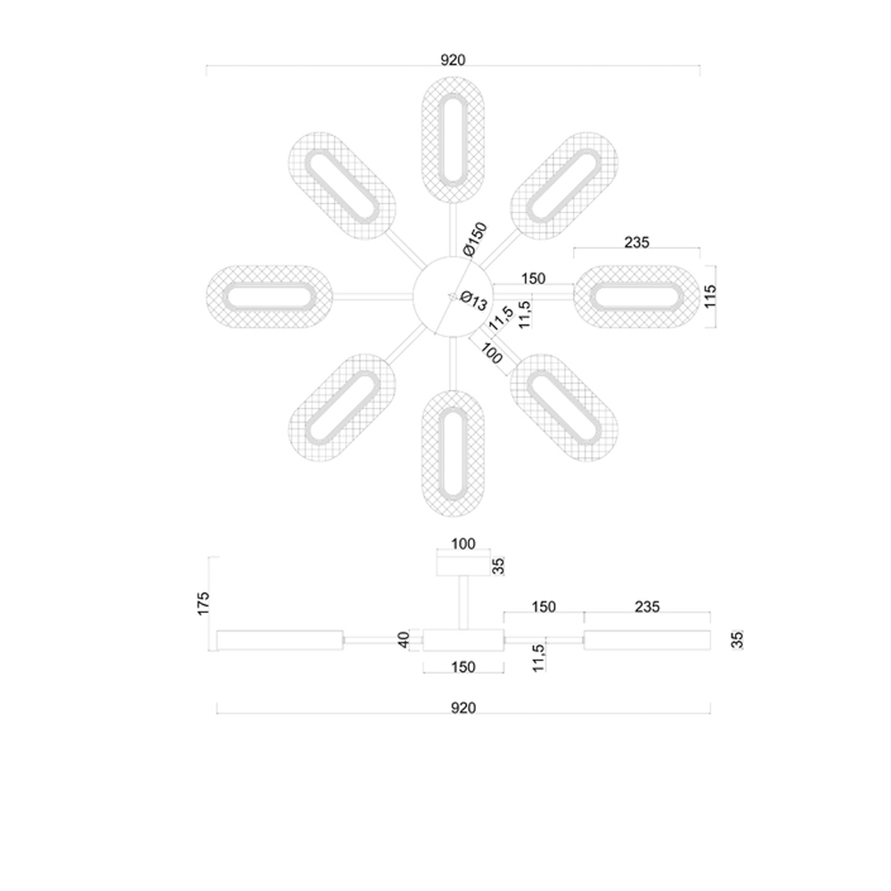 Потолочная люстра Sun Oval в Новосибирске