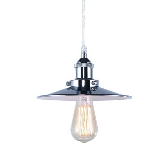 Подвесной светильник 20TH C. Factory Filament Metal Single Pendant Хром в Новосибирске | Loft Concept 