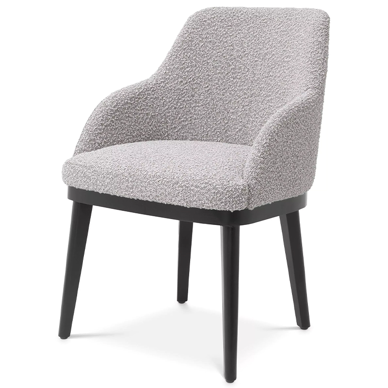 Стул Eichholtz Dining Chair Costa Boucle Grey Серый Черный в Новосибирске | Loft Concept 