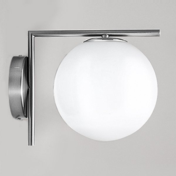 Бра IC Lighting Flos white ball IC C/W Chrome Белый Хром в Новосибирске | Loft Concept 