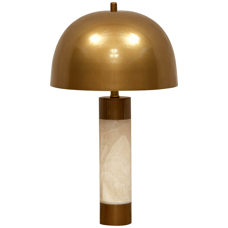 Настольная лампа с металлическим абажуром Gabriela Brass Table Lamp Латунь Бежевый в Новосибирске | Loft Concept 