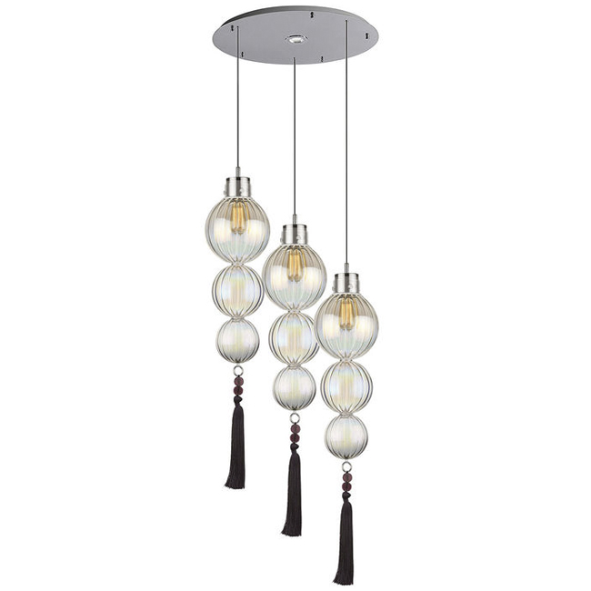 Люстра Heathfield Lighting - Medina Circle 3 Chandelier Хром Латунь Прозрачный Коричневый Голубой в Новосибирске | Loft Concept 