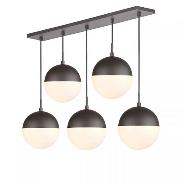 Подвесной светильник Copper Light Black Pendant 5 Черный Белый в Новосибирске | Loft Concept 