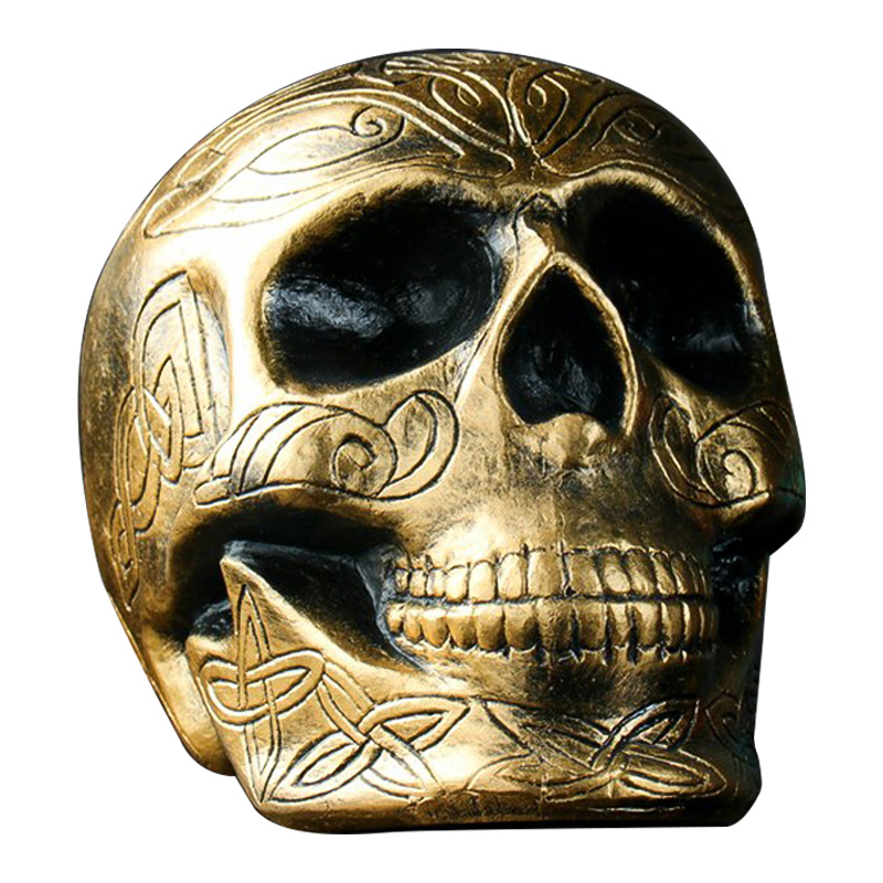 Статуэтка Golden Skull with Pattern Золотой в Новосибирске | Loft Concept 