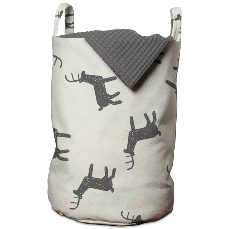 Корзина Deer Pattern Basket Белый Серый в Новосибирске | Loft Concept 