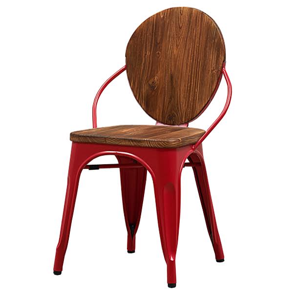 Стул Tolix chair Wooden Red Дуб темный Красный (Red) в Новосибирске | Loft Concept 