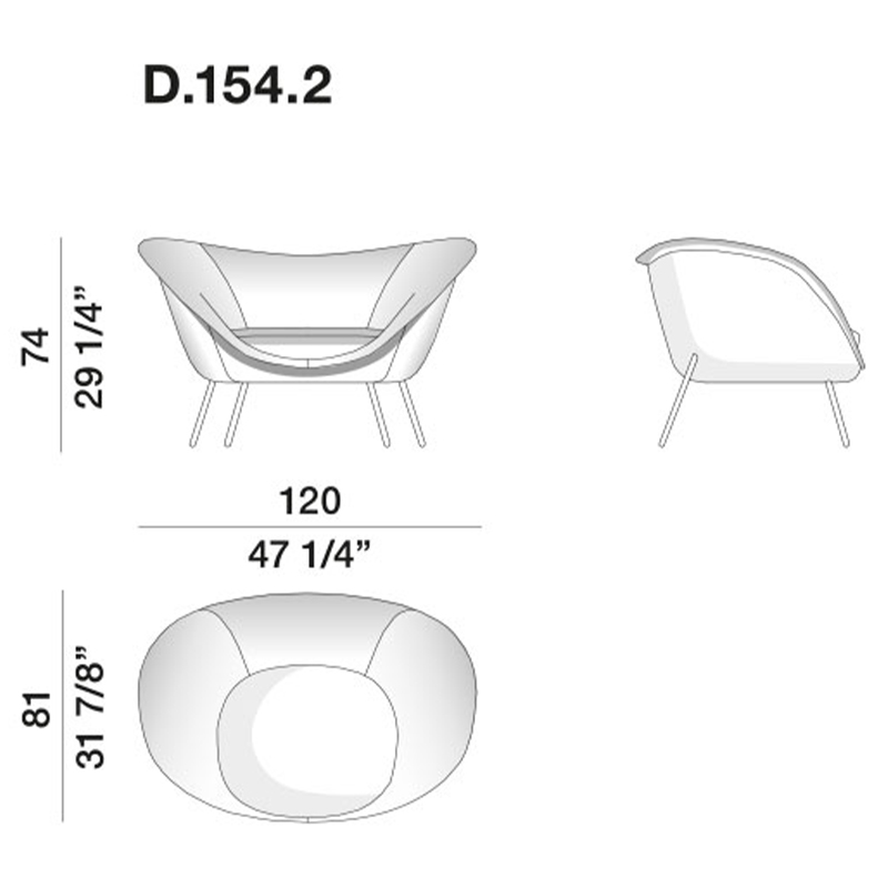 Дизайнерское кресло Gio Ponti D.154.2 Armchair в Новосибирске