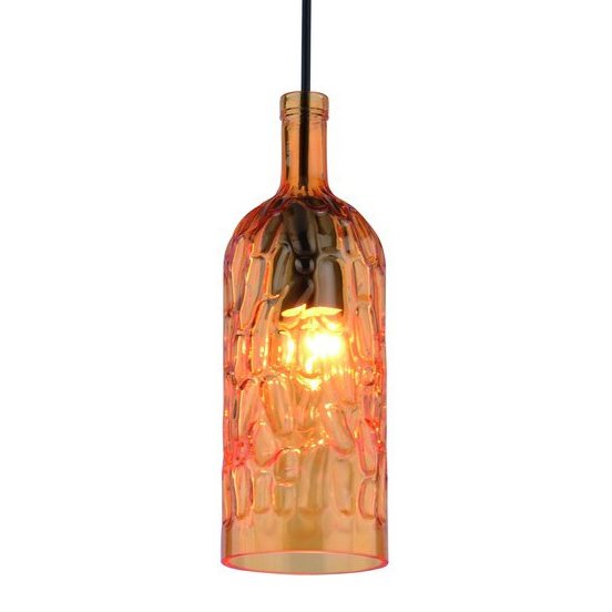 Подвесной светильник Geometry Glass Amber Bottle Pendant Янтарь (Amber) в Новосибирске | Loft Concept 