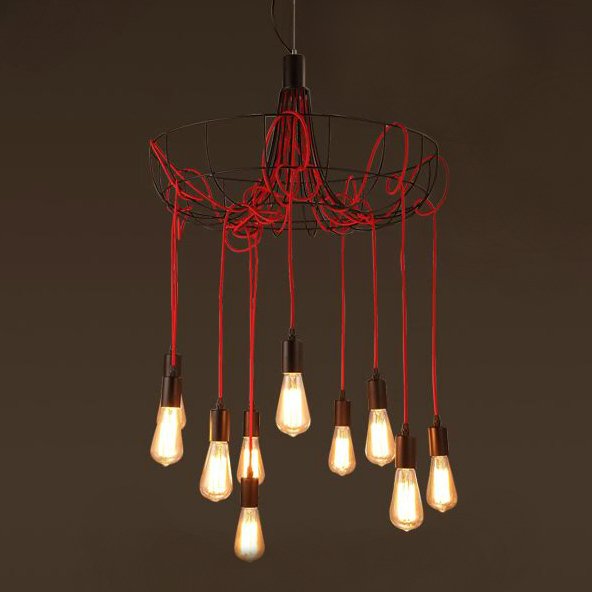 Люстра Blood Wire Chandelier Red 10 Красный Черный в Новосибирске | Loft Concept 