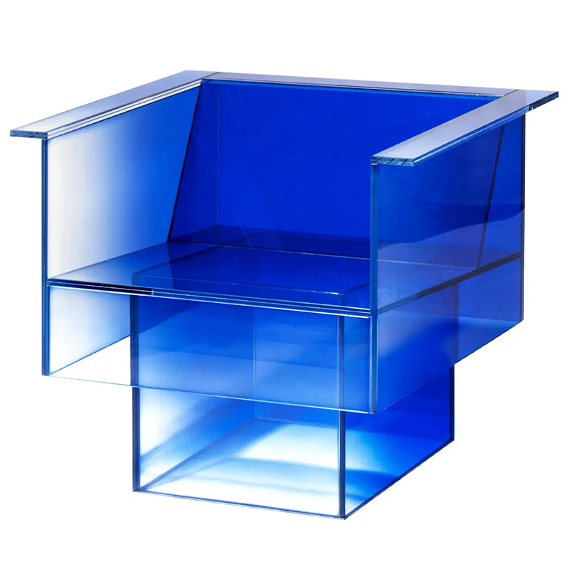 Дизайнерское Кресло Null Blue Glass Clear Armchair by Studio Buzao Прозрачный Синий Сапфирово-синий в Новосибирске | Loft Concept 