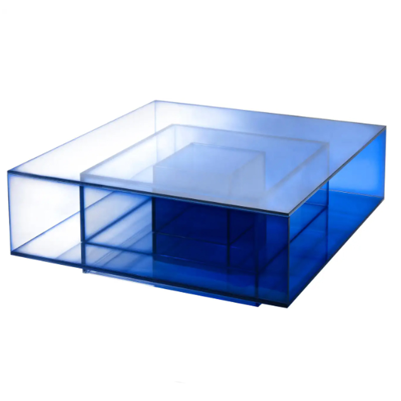 Кофейный Стол Null Blue Glass Clear Transition Color Coffee Table by Studio Buzao Customizable Синий в Новосибирске | Loft Concept 