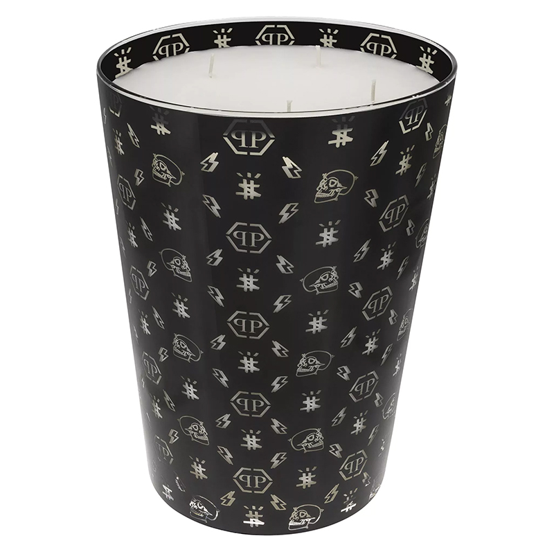 Свеча Philipp Plein Candle Monogram L Черный Белый в Новосибирске | Loft Concept 