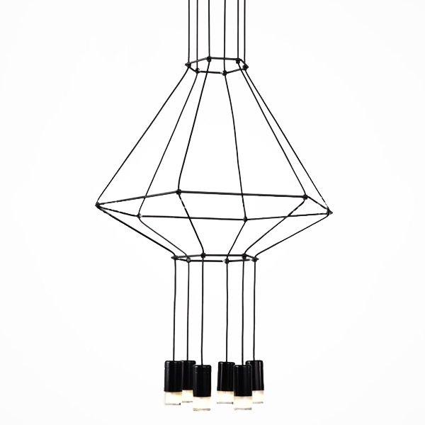 Vibia Wireflow Chandelier 0307 LED Suspension lam  Черный в Новосибирске | Loft Concept 