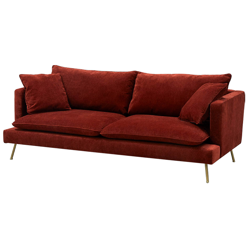 Диван Lambert Sofa Red Красный Красный Золотой в Новосибирске | Loft Concept 