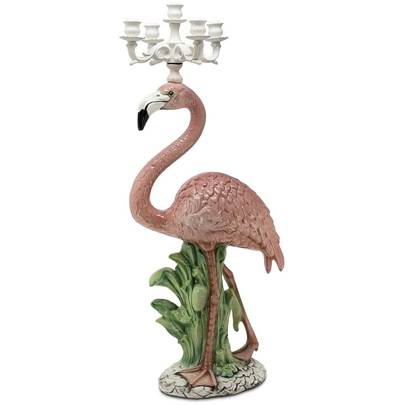 Подсвечник Candleholder Flamingo Bisc Розовый Зеленый Белый в Новосибирске | Loft Concept 