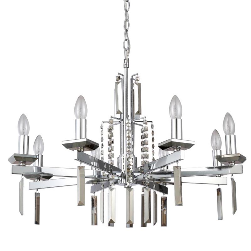 Люстра Vivien Crystal Chrome Chandelier 8 Хром Серый в Новосибирске | Loft Concept 